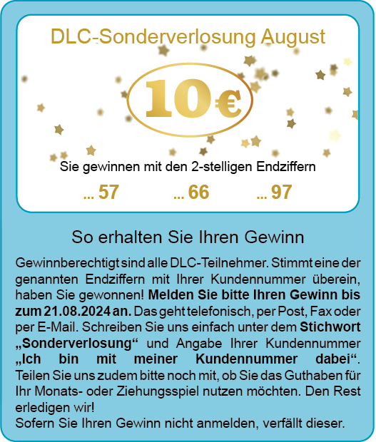 Lotto-News – Die DLC Sonderverlosung